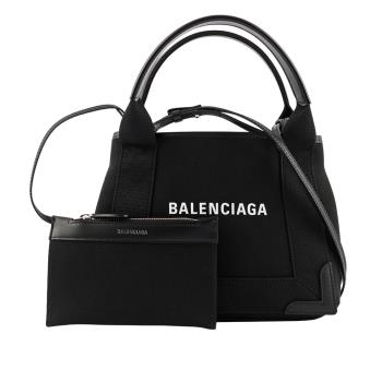 BALENCIAGA NAVY CABAS帆布二用包/子母包(XS)(黑色) 390346 2HH3N 1000