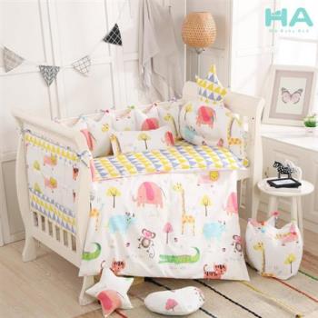 【HA Baby】嬰兒床專用-4+1件套組(適用 長x寬120cmx60cm嬰兒床型)