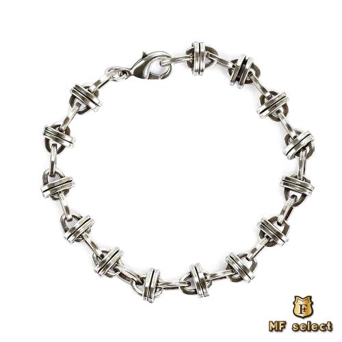  【MF select】龐克搖滾 個性 男手鍊 造型手鍊 (FA5806) 亮銀款 (M)