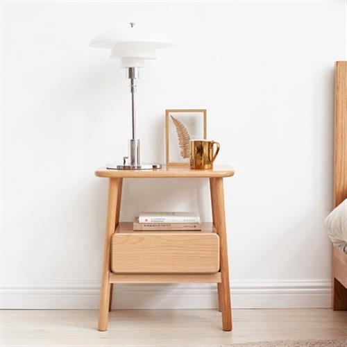 【hoi! 好好生活】源氏木語西雅圖橡木單抽邊几Y00J10