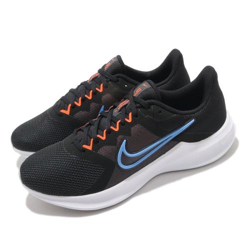 Nike 慢跑鞋 Downshifter 11 運動 男鞋 輕量 透氣 舒適 避震 路跑 健身 黑  藍 CW3411001 [ACS 跨運動]