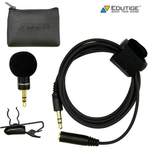 韓國製EDUTIGE超小型電容式單指向性麥克風ETM-008(含防風罩領夾音源延長線)mic收錄音micphone 適小單反DC Vlog相機