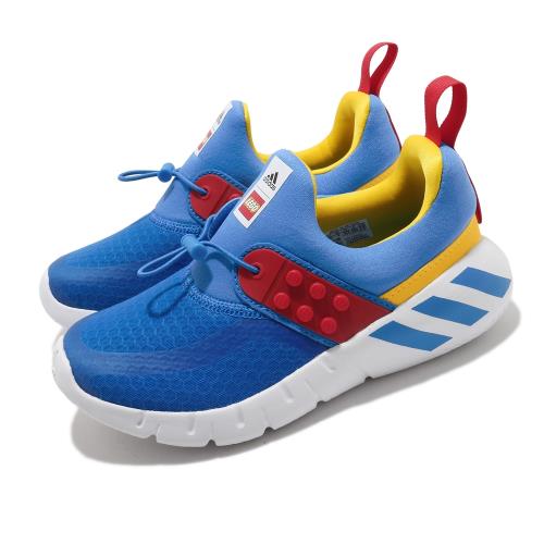 adidas 慢跑鞋 Rapidazen Lego 運動 童鞋 愛迪達 襪套 輕量 舒適 聯名 中童 藍 白 FX9561 [ACS 跨運動]