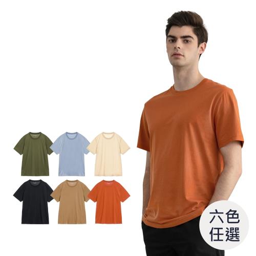 GIORDANO男裝素色修身圓領短袖T恤(多色任選)