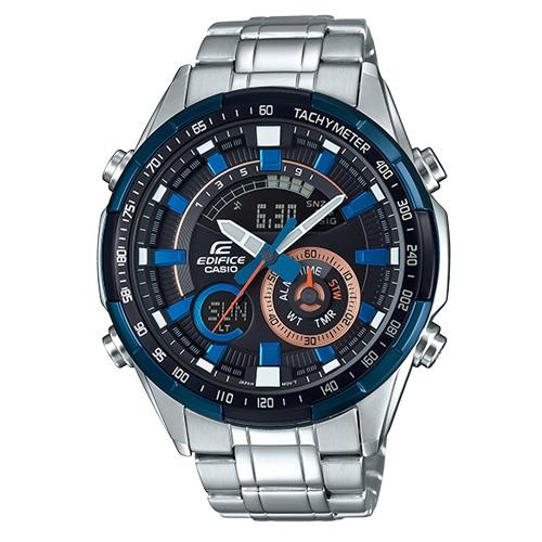 【CASIO 卡西歐】多功能雙顯男錶 不鏽鋼錶帶 防水100米 視距儀 溫度測量 世界時間(ERA-600DB-1A)