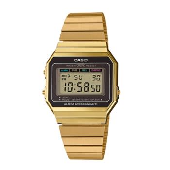 【CASIO 卡西歐】日系-時尚復古風琥珀金電子錶(A700WG-9A)
