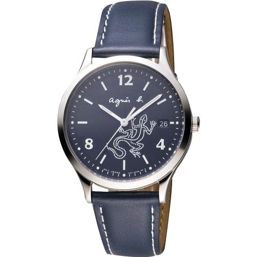 【agnes b.】巴黎城市戀人腕錶-藍/36mm(V157-0BR0B BZ7002P1)