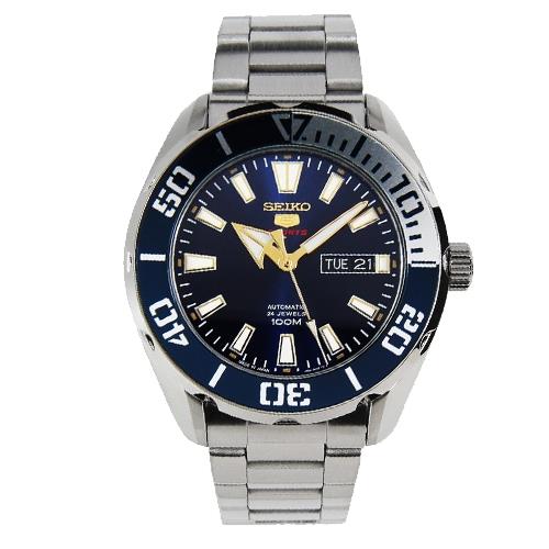 【SEIKO 精工】日製潛水機械男錶 不鏽鋼錶帶 深海藍X銀 防水100米(SRPC51J1)