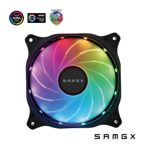 【SAMGX】彩虹RGB風扇 12公分 可與主機板燈光同步 系統散熱風扇 公司貨