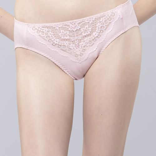 思薇爾 花季香緹系列M-XXL蕾絲中腰三角內褲(荷花膚)