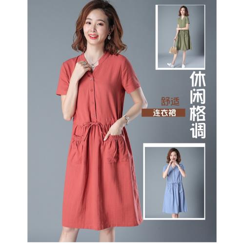 【A3】清新棉麻顯瘦氣質連一裙-預購    