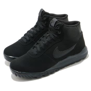 Nike 戶外鞋 Hoodland Suede 運動 男鞋 高筒 包覆 麂皮 靴款 球鞋 穿搭 全黑 654888090 [ACS 跨運動]