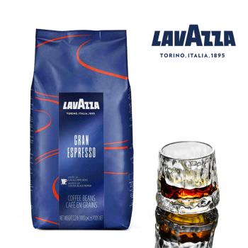 [義大利 LAVAZZA] Gran Espresso 咖啡豆 (1000g) 限量送九度角咖啡玻璃杯