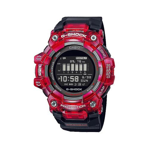 CASIO卡西歐G-SHOCK鮮豔的集光樹脂透明錶-桃紅色(GBD-100SM-4A1)