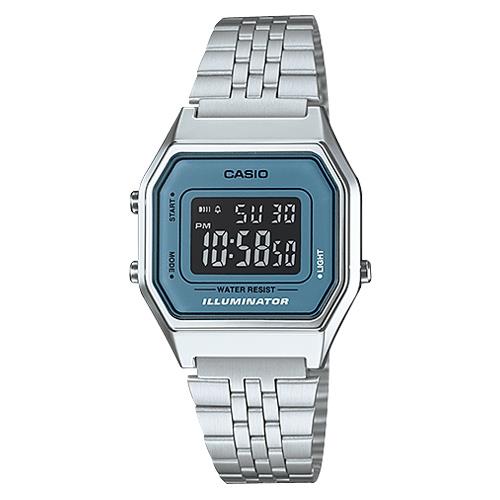 【CASIO 卡西歐】日系-復古風電子錶 不銹鋼錶帶(LA680WA-2B)