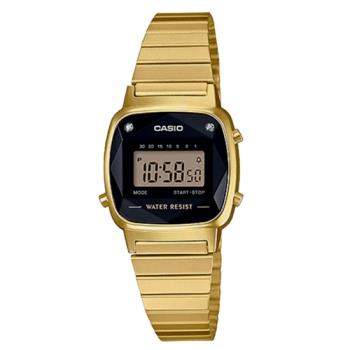【CASIO 卡西歐】日系-復古風金色系電子女錶 不銹鋼錶帶(LA670WGAD-1D)