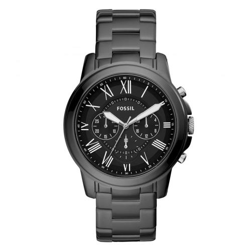 FOSSIL 計時碼表黑色陶瓷腕錶-(CE5021)-黑色