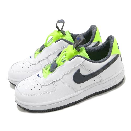 Nike 休閒鞋 Force 1 Toggle 運動 童鞋 基本款 舒適 球鞋 皮革 穿搭 中童 白 灰 CU5287101 [ACS 跨運動]