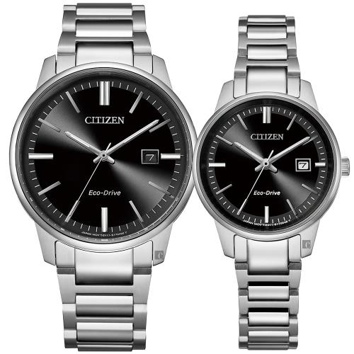 CITIZEN星辰光動能城市情侶手錶對錶(BM7521-85E+EW2591-82E)