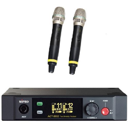 MIPRO ACT-5802 MU-90高階音頭5 GHz半U雙頻道數位無線麥克風組