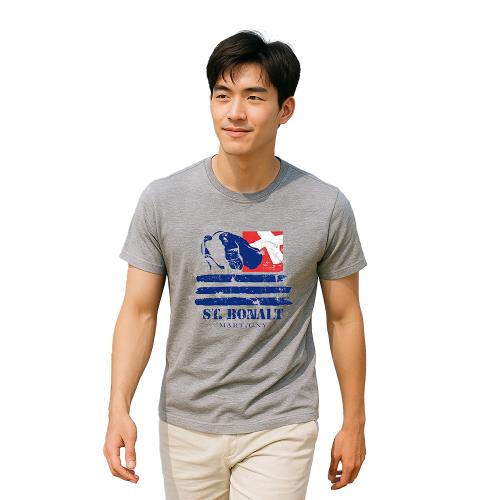 【St.Bonalt 聖伯納】印花棉質圓領T恤│男款 8094(親膚 透氣 舒適 短袖 )