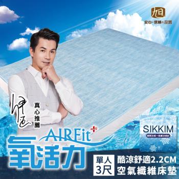 【日本旭川】AIRFit氧活力 酷涼零重力2.2cm空氣床墊-單人 伊正推薦