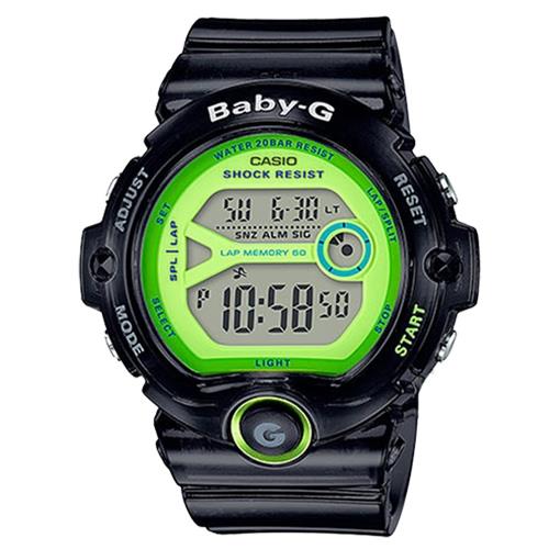 【CASIO卡西歐】BABY-G 繽紛嫩彩系 運動數字電子女錶 運動首選 耐衝擊構造 防水200米 LED燈(BG-6903-1BDR)