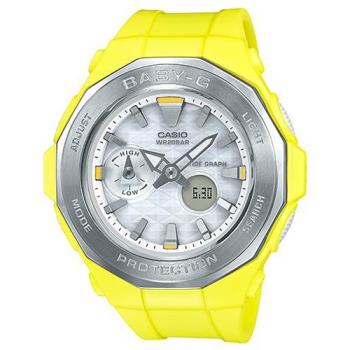 【CASIO卡西歐】BABY-G 帥氣海灘風 雙顯女錶 橡膠錶帶 白X銀 防水200米(BGA-225-9A)