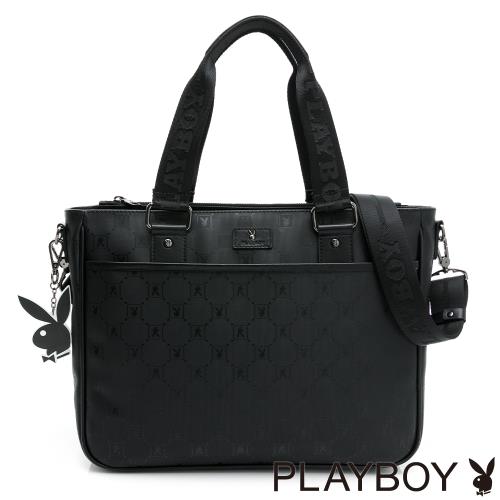 PLAYBOY - 托特包附長背帶 Master系列 - 黑色