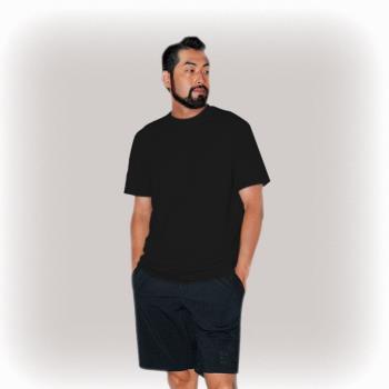 【男人幫】T0360＊ MIT 100%純棉【180克320碼圓領短袖素面T恤】-黑色