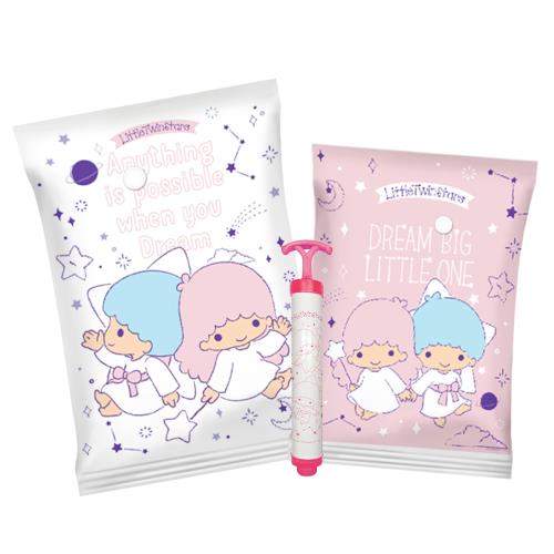 網狐家居  三麗鷗 雙子星 kiklala 四大四中加厚真空壓縮袋 9件組加厚款 收納真空袋 旅行收納袋