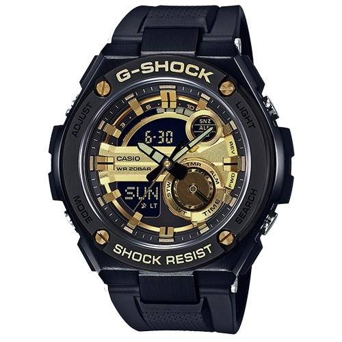 【CASIO 卡西歐】G-SHOCK  型男必備 雙顯錶 橡膠錶帶 防水200米(GST-210B-1A9)