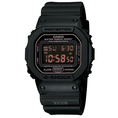 CASIO 卡西歐】 G-SHOCK 數位電子錶橡膠錶帶200米防水(DW-5600MS-1DR