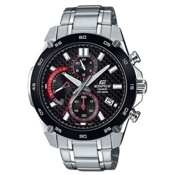 【CASIO 卡西歐】 EDIFICE 編織感黑色格紋設計 極速時尚風錶款 簡約個性魅力男錶(EFR-557CDB-1A)