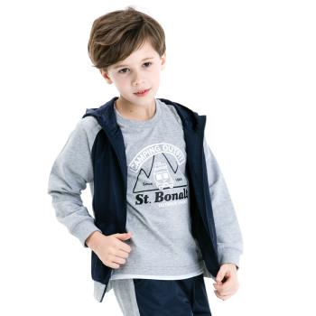 【St.Bonalt 聖伯納】男童 運動休閒針織拼接外套-8077