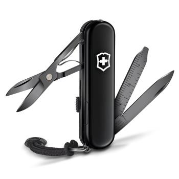 VICTORINOX 瑞士維氏7用LED燈Signature Lite瑞士刀(58mm)-黑X黑刀刃 06226.31P