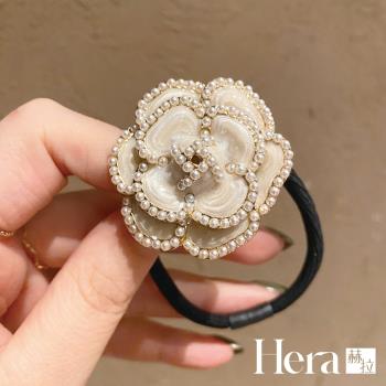 Hera 赫拉 經典小香風大山茶花珍珠韓版髮圈-2色#H100401D