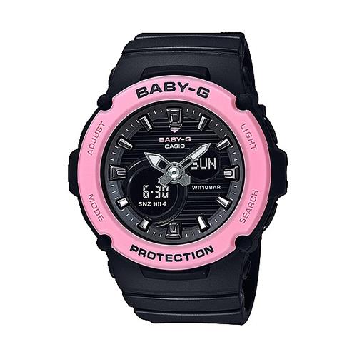 CASIO 卡西歐BABY-G粉嫩色調與果凍材質黑粉色錶(BGA-270-1A)