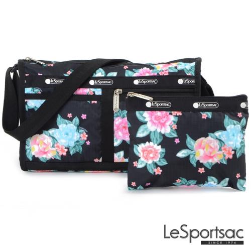 LeSportsac-Standard雙口袋斜背包-附化妝包(夢幻花園)