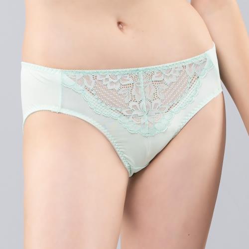 【Swear 思薇爾】 花戀芙蓉系列M-XXL蕾絲中腰三角內褲(仙饌綠)