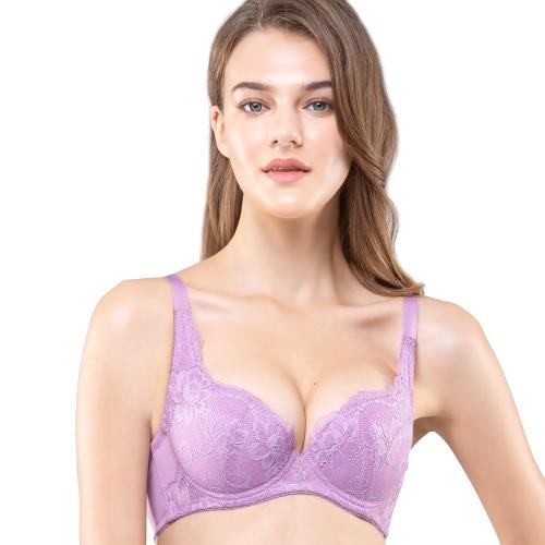 【Swear 思薇爾】 花戀芙蓉系列B-F罩蕾絲包覆內衣(桑葚紫)