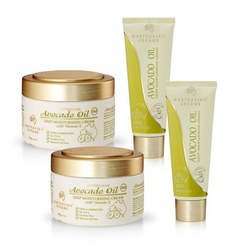 【澳洲 G&M】MKII金蓋酪梨油深層潤澤霜套組4件組(250g x 2+100g x 2) 即期品-2026年10月到期