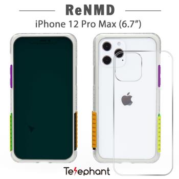 Telephant太樂芬 iPhone 12 Pro Max ReNMD抗汙防摔含背蓋手機殼-瘋狂堆疊款