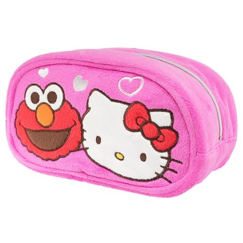 Hello Kitty&ELMO芝麻街餅乾怪獸聯名款筆袋鉛筆盒化妝包收納包收納袋隨身包760064【卡通小物】