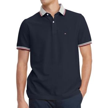 Tommy Hilfiger 2021男時尚對比深藍色寬鬆款短袖POLO