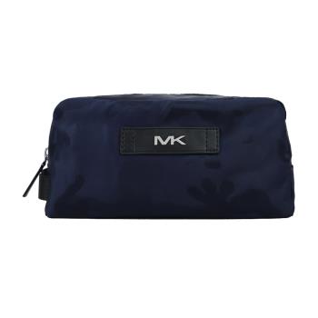 MICHAEL KORS KENT ACCESSORIES皮標縮寫LOGO迷彩萬用包-深藍