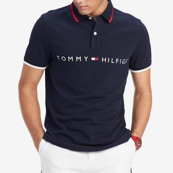 Tommy Hilfiger 2021男時尚Thomas深藍色合身短袖POLO