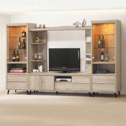 Boden 尼克10 4尺玻璃門電視櫃組合 多功能收納電視牆 展示櫃 長櫃 收納櫃 電視展示櫃組 Etmall東森購物網