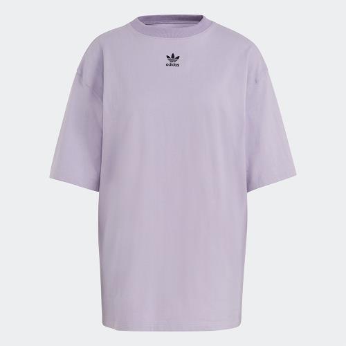 Adidas Originals ADICOLOR 女裝 短袖 T恤 寬鬆 刺繡 純棉 紫 GN4782