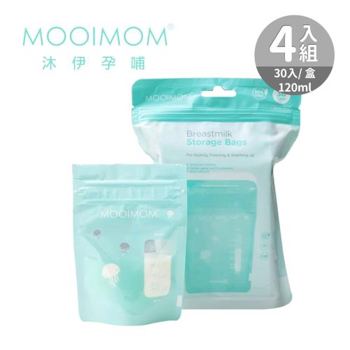 MOOIMOM 沐伊孕哺 站立式感溫母乳儲存袋-120ml (30入) x4組